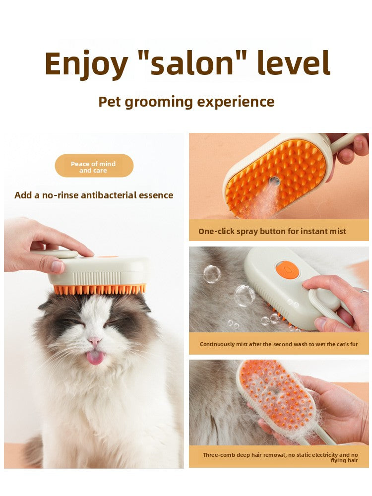 Pet Steam Spray Massage Grooming Brush