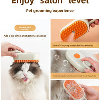 Pet Steam Spray Massage Grooming Brush